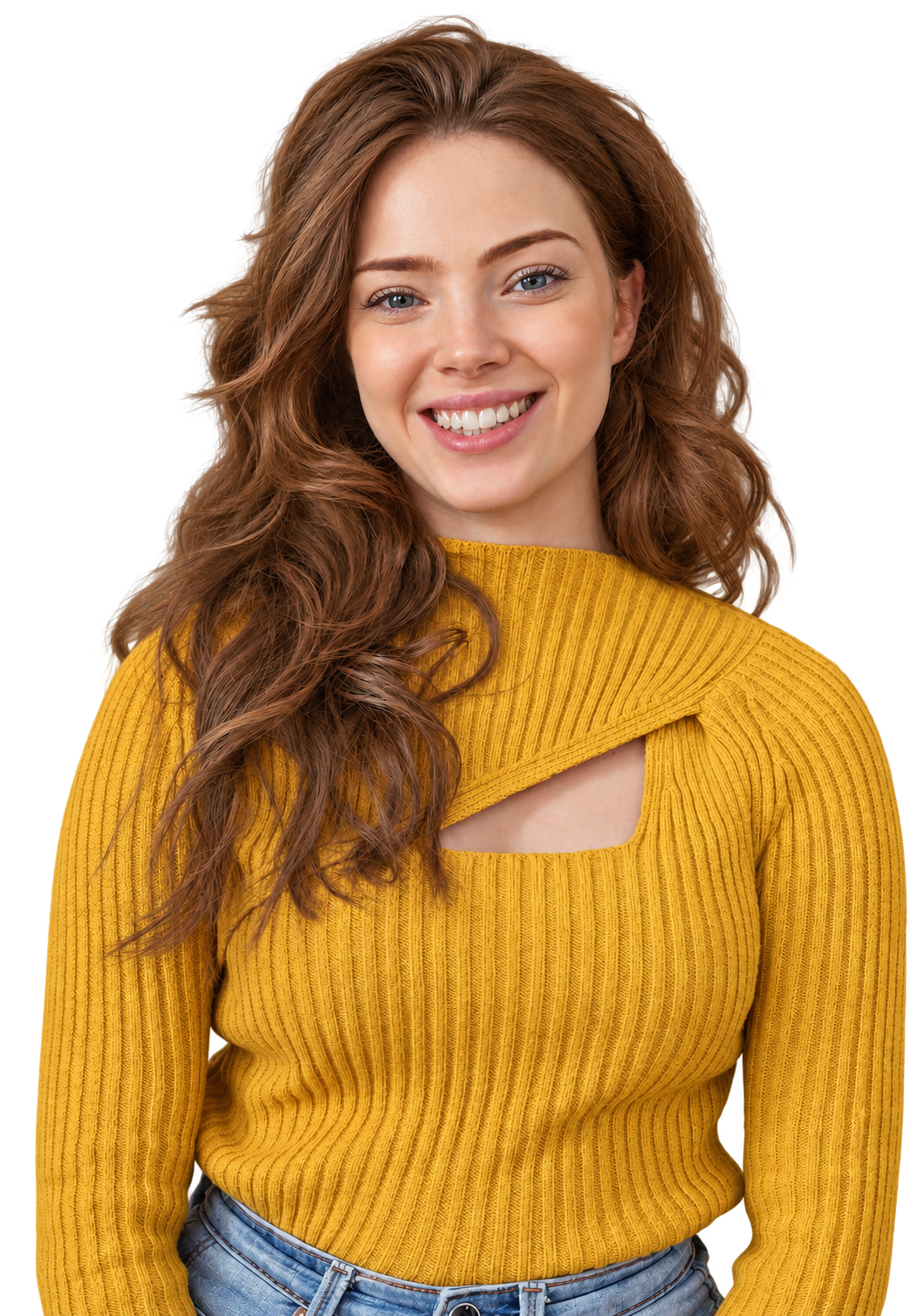 A smiling woman in warm natural light